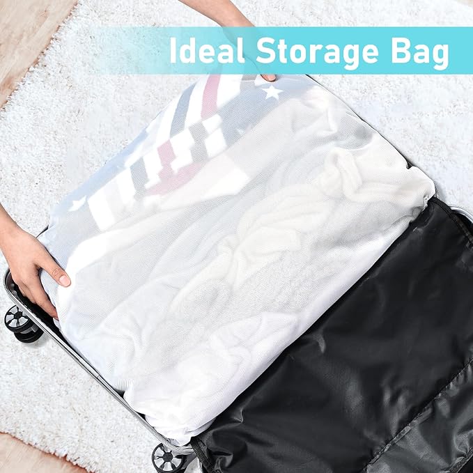 OTraki Large Mesh Laundry Bags 28x35 inch Zipper Mesh Lingerie Bags for Washing Delicates Net Laundry Mesh Bag Machine Washable for Dorm Hotel Camp Don't Drying, Melting 140-176℉, White | for Washing Delicates Net Laundry Mesh Bag Machine Washable for ...