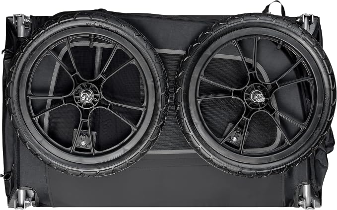 Retrospec Rover Waggin' Pet and Dog Bike Trailer with Weather-Resistant Canopy & Mesh Shield - Foldable Frame, 16in Wheels with Storage Pouch & Internal Safety Leash Supports up to 50 lbs