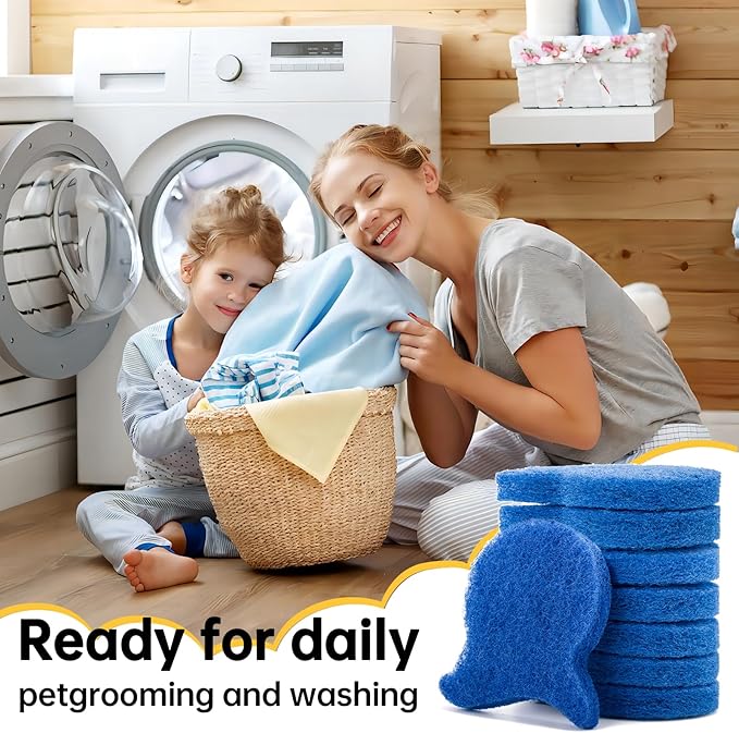 8 PCS Dog Hair Dryer Catcher, Pet Hair Remover for Laundry, Reusable Pet Fur Remover Tool, Flexible Premium Sponges, Effectively Clean Cats and Dogs Fur, Ideal for Washing Machines and Dryers