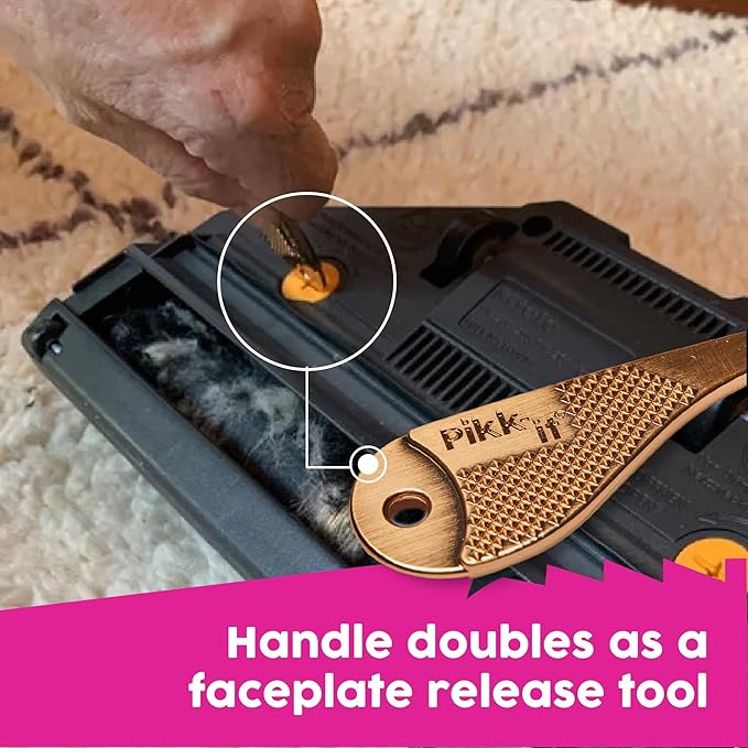 Pikk-it Vacuum Hair Brush Cleaner Tool – Removes Tangled Hair from Vacuums & Hairbrushes | Pet & Human Hair Removal Comb Rake | Improves Vacuum Cleaning Power (Single/Twin Pack) (1)