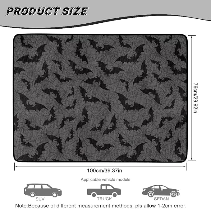 Mandala Print Universal Cargo Mat for Truck, All Weather Non Slip Car Trunk Liner 29" x 39", Washable Durable Pet Friendly Purple Rear Cargo Protection