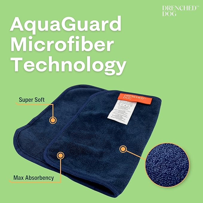 Face & Drool Towel – Microfiber Dog Slobber & Mouth Towel for Wiping Drool, Mess & Wet Snouts | Hand Size 7.8 x 12.5 in