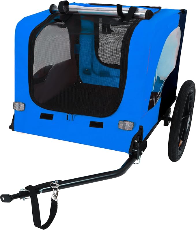 ZeHuoGe Pet Bike Trailer for Small to Medium Pets, Pet Cart Bicycle Wagon,23.62”x17.71” Roomy Cabin, Foldable & Portable, Universal Fit for 20”-29” Bikes