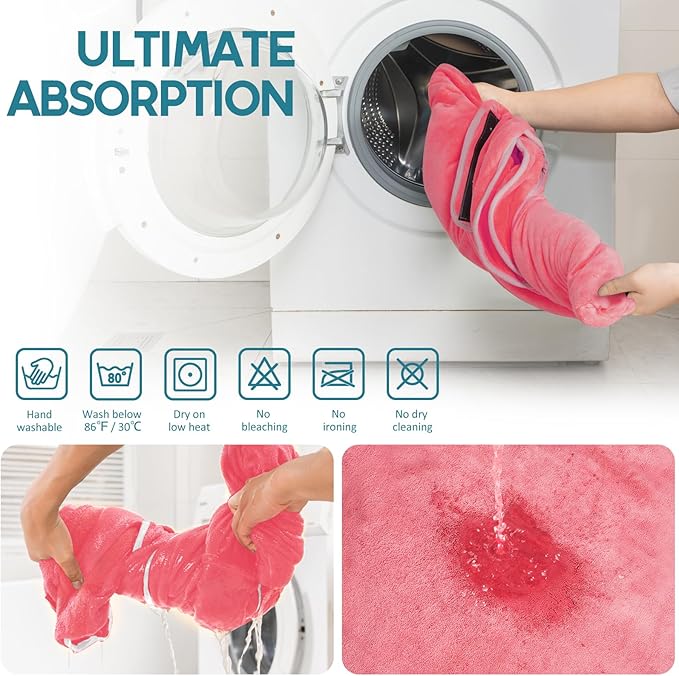 Avont Dog Bathrobe - Super Absorbent Pet Drying Towel Bath Robes After Bath Shower Swim Wet Walk for Puppies -Pink(S)