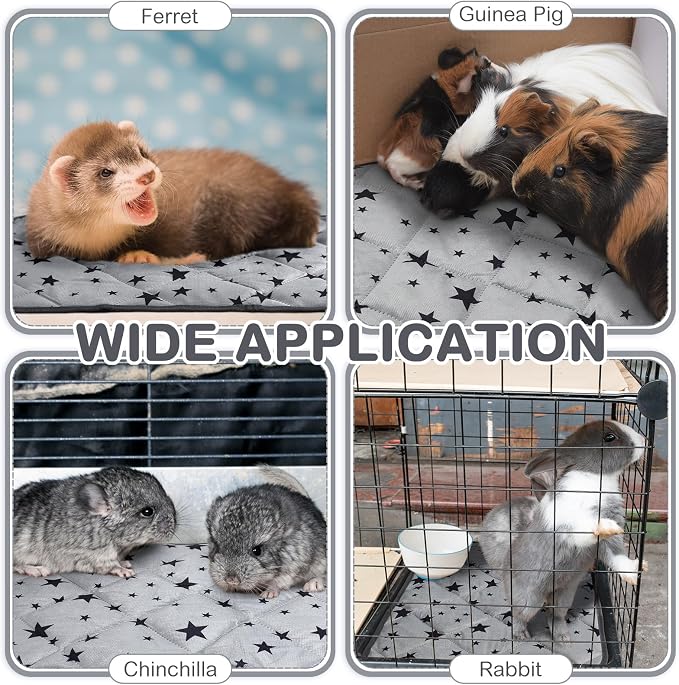 4 Pack Self Warming Cat Bed Self Heating Cat Mat Star Pattern Soft Dog Crate Pad Thermal Pet Mat Anti Slip Kennel Dog Washable Warming Bed for Outdoor Indoor(24 x 35 Inch,Gray)