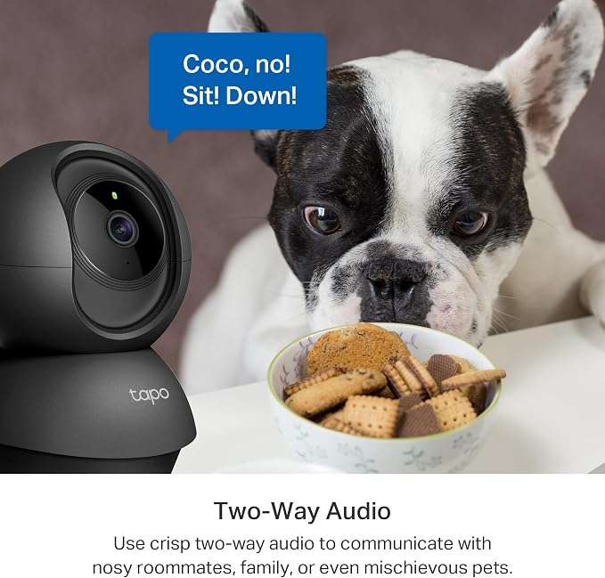 Tapo 2K Pan Tilt Security Camera for Baby Monitor, Dog Camera,C211(2-Pack) | Motion Detection, 2-Way Audio Siren, Night Vision, Cloud &SD Card Storage, Works with Alexa & Google Home, Black