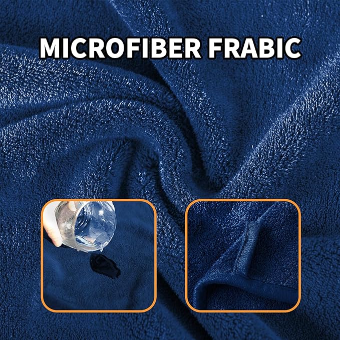Dog Towel Dog Bathrobe, Microfiber Super Absorbent Pet, Quick Drying Robe for After Bath, Adjustable Collar & Belly Strap Pet Cat Bath Robe Towel blue-2XL