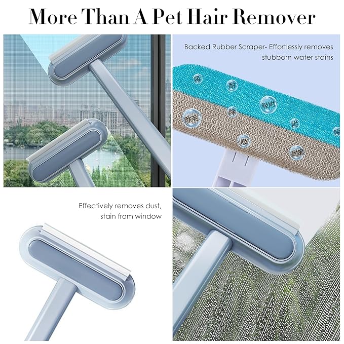 Pet Hair Remover for Furniture, 17.3Inch, Reusable Lint Brush for Dog and Cat Hair - Multifunctional Fur Removal Tool, Gentle on Couches, Carpets, Car Seat, Clothes, Bedding(2 Pack)