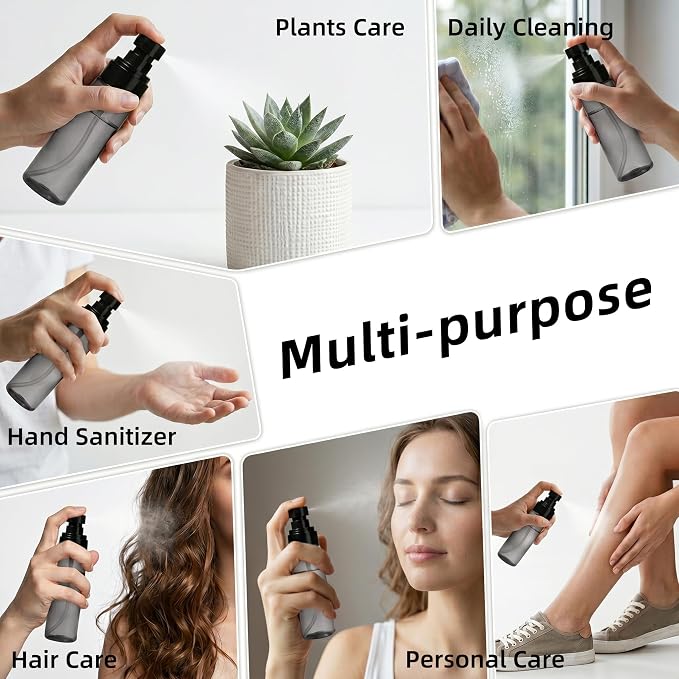 3 Pack Small Spray Bottle 2oz / 60ml, Fine Mist Mini Water Spray Bottles | Leak Proof, Travel Size, Ideal for Toner, Hair Care, Watering Plants & Cleaning