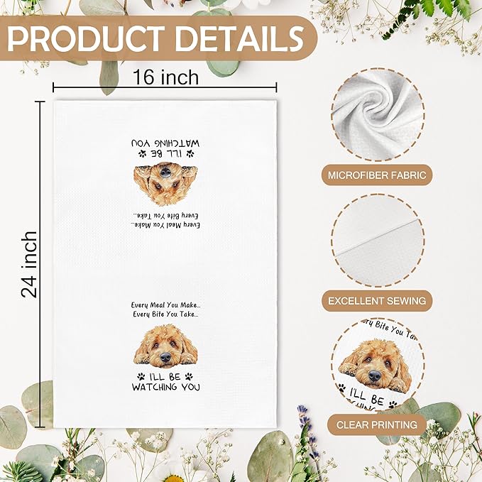 Funny Goldendoodle Every Meal You Make Every Bite You Take Kitchen Towels, Goldendoodle Golden Doodle Gifts for Owners Women, Golden Doodle Decor Dish Hand Tea Towels for Bathroom, 16x24 Inch
