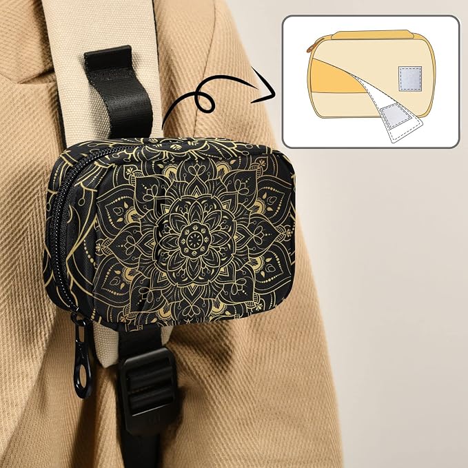 Vintage Floral Mandala Pill Case, Weekly Portable Pill Bag Container 7 Days Pill Box Organizer Vitamin Supplement Holder with Zipper for Travel Family Business