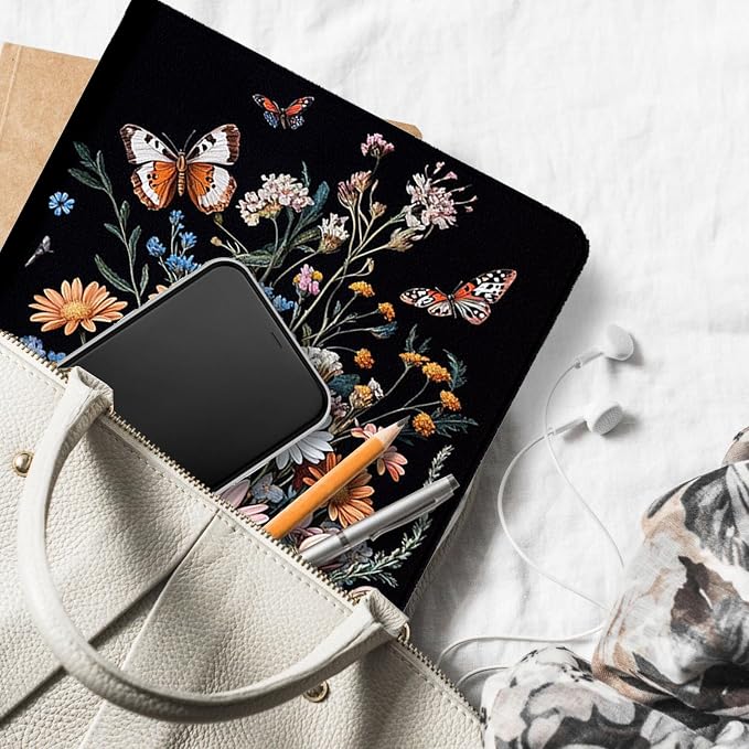 for Microsoft Surface Pro X/Pro X Plus-13 2019/2020/2021/2024 Tablet Case,Auto Wake/Sleep,Adjustable Stand Protective Cover - Floral Bouquet with Butterflies