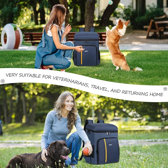 ANILD Dog Travel Bag Backpack, Flight-Ready TSA-Approved Dog Travel Bag with 2 Leak-Proof Food Canisters, 2 Foldable Silicone Bowls, Multi-Compartment Organizer for Hiking, Camping, Dog Mom Essentials
