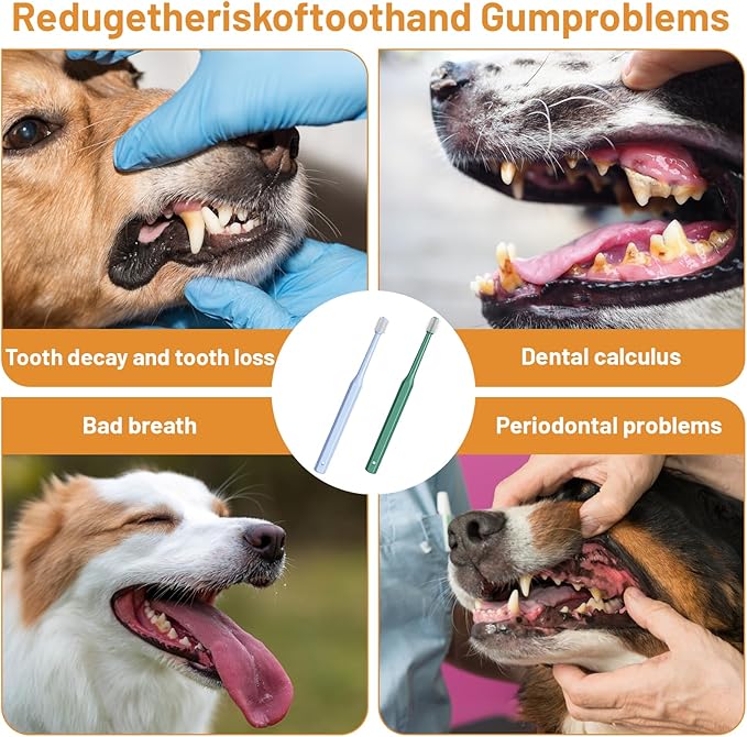2 PCS Small Dog Toothbrush 360 Degree Cat Tooth Brush Soft Puppy Toothbrush for Cats Dogs Kitten Puppy Pets Teeth Cleaning Dental Care