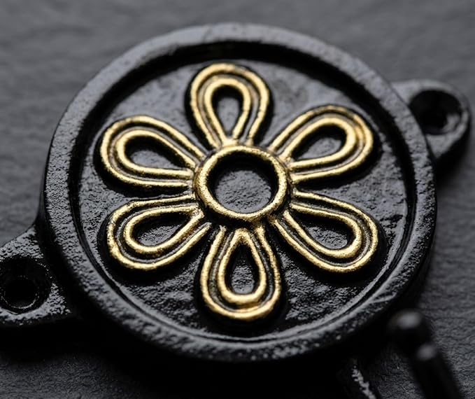 Aluminium Flower Print Wall Hook for Home Décor | Decorative Floral Wall Mounted Hook Rack for Coats, Keys, Towels, Bags & Hats | Rustic Vintage Multipurpose Organizer for Entryway, Bathroom & Bedroom
