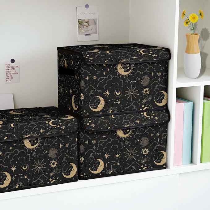 Fabric Storage Bins with Lids,Under Bed Storage Containers 3Pack | Stackable Clothes Storage Bins with Lids,Closet Organizers Fabric Box for Home and Office,Blanket Clothes Organizers