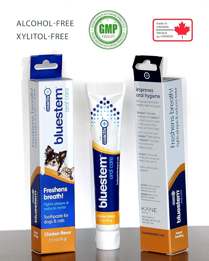 Dog Toothpaste : Chicken Flavor Tooth Paste for Dogs & Cats. Teeth Brushing Cleaner Pet Breath Freshener Oral Care Dental Cleaning Kit. Tartar & Plaque Remover Brushes
