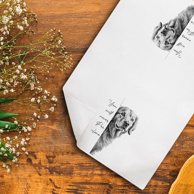 Golden Retriever Hand Towels for Bathroom Decor,Golden Retriever Gifts for Women,Black and White Dog Decorative Hand Towels for Washroom Restroom,16x24 Inch