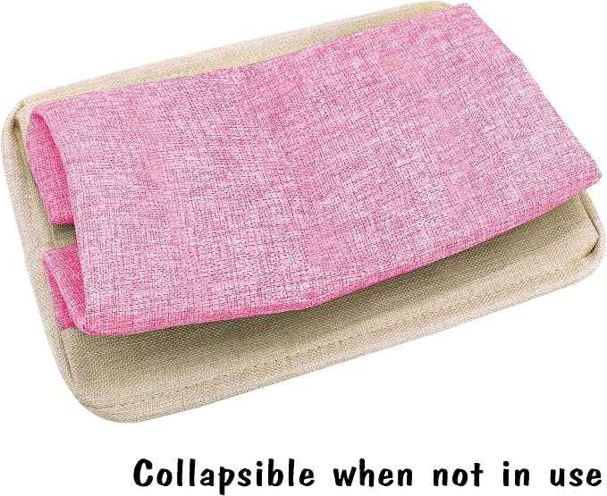 PET ARTIST Dog Toy Basket, Large Collapsible, Pink, M: 15"x11"x9" | Dog Toy Bin Box, Comfortable Handles, Large Pet Toy Storage Organizer, For Accessories, Toys, Coat & Clothing, Blanket Leash