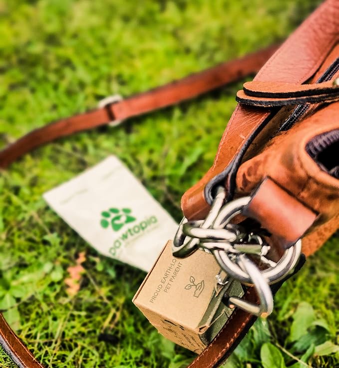 Pawtria Home Compostable Dog Poop Bags (120) with Paper Poop Bag Dispenser | 120 Compostable Dog Poop Bags with Reusable Paper Dispenser, Leak-Proof, Easy Open, TÜV AUSTRIA Certified