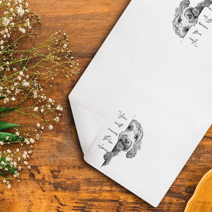 You Will Never Pee Alone Funny Goldendoodle Dog Bathroom Decor Hand Towels,Goldendoodle Gifts, 16x24 Inches
