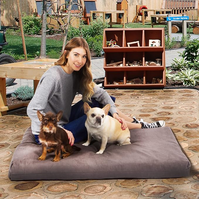 Pet Support Systems Orthopedic Dog Bed - Gel Memory Foam Pet Bed, Luxury Washable Dog Bed for Sleeping and Support (Removable Cover, Medium Gray Dog Bed)