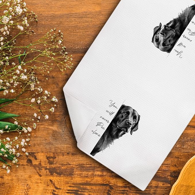 Labrador Retriever Hand Towels for Bathroom,Black Lab Dog Mom Gifts for Women,Black and White Labrador Retriever Dog Decorative Hand Towels for Washroom Restroom,16x24 Inch