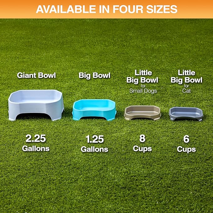 Neater Pet Brands Extra Large Water Bowl for Dogs, Outdoor Dog Water Bowl (2.25 Gallon XL Capacity), Big Trough Style Food Dish for Indoors or Outside, No Spill Large Dog Bowls, Champagne