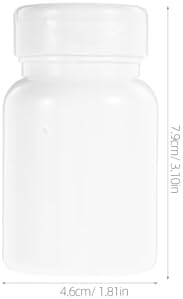5pcs 80cc White Plastic Pill Vial with Caps Small Medicine Container for Pills Capsules Powder Storage Portable Organizer Bottle for Daily Medication