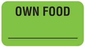 Tabbies V-AN620 Own Food Veterinary Labels, 560 Count, Fluorescent Green, 1-5/8 x 7/8 Inch, Self-Adhesive Vet Care Instruction Stickers for Animal Charts