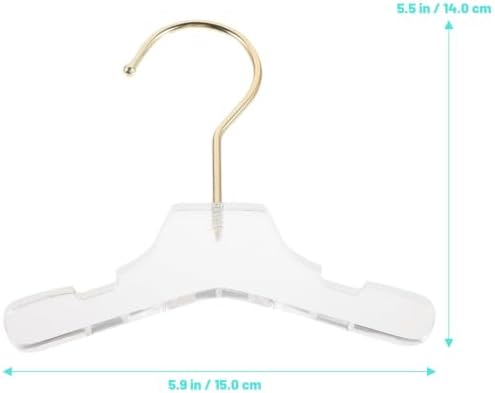 2pcs Acrylic Pet Clothes Hanger Rack for Dog Puppy Clothes, Mini 10cm | Gold Hook, Square and Curved Head Styles, Handy Organizing for Pet Clothing, Not Easy to Deform
