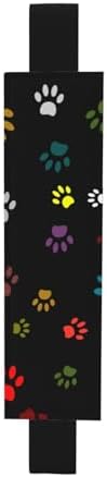 Leather Pen Holder Bookmark for Notebook Deco,Colorful Pet Paw Print Book Mark Elastic Pen Pouch Organizer