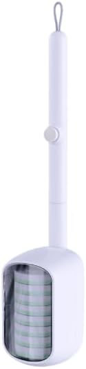 Disposable Toilet Bowl Brush and Holder Set Wall Mounted with 24 Refills | 17" Cleaner Wand, Clear-View Auto-Lid, Touchless Design, Single-Use Hygienic & Space-Saving Refillable Wall-Mount Caddy