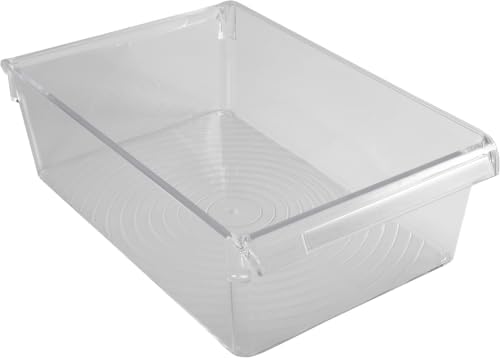 Kitchen Details 2 count Large Refrigerator Storage Bin, Fridge & Freezer, Kitchen Organization, Stainless Steel Handle, Countertop, Cabinets, Pantry, Clear (Pack of 6)