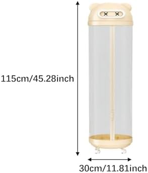 Toy Box Transparent Toy Organizer Portable Stable Collectibles Bin Plush Storage Basket for Kids Bedroom Household Balls Book, yellow S