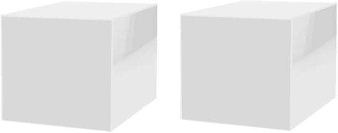 2 Pack 10 Inch White Acrylic Display Box with One Open Side No Lid Versatile Square Merchandise Storage Bin or Retail Product Riser by Marketing Holders
