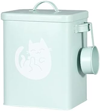 Dog and Cat Food Storage Container, Farmhouse Pet Food Storage Containers with Lid and Dry Food Scoop, etal Cat Food Bin with Measuring Cup, Cat Food Can Covers Lids and Spoons, Cat Mouse Toys(#3)