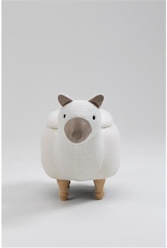 Home 2 Office Llama Ottoman with Storage for Bedroom, Playroom, Nursery or Recreation Room Decor, Soft Animal-Shaped Ottoman with Wooden Legs