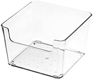 Acouto Drawer Storage Trays Transparent Plastic Drawer Storage Divid Box for Kitchen Large Rectangle Clear Box – PET Material, Stackable, Dividers, Fits Standard Drawers (14.5 X .5 X (Small Square