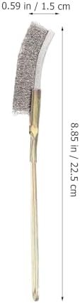 Ipetboom Bird Cage Cleaning Brush Long Handle Pet Cage Cleaning Accessory with Straight and Elbow Heads Hanging Storage Hole for Corners and Narrow Spaces
