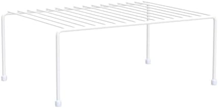 SIBAO Kitchen Cabinet Storage Shelf Rack/Plastic Feet - (13.1 x 10.2 Inch) - Steel Metal - Rust Resistant Finish - Cups, Dishes, Cabinet & Pantry Organization (4, White)
