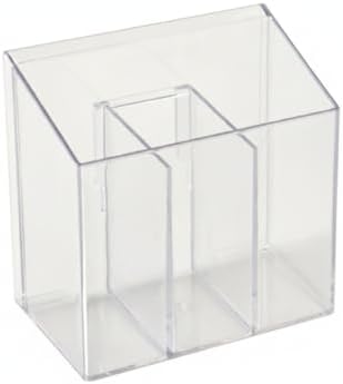 Easy-Access Wall Mount Organizer with Dividers, Clear PET Bathroom Canister for Cotton Pads and Cotton Swabs, Space-Saving Vanity Storage Box (1 Pack)