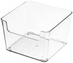 3.78 x 3.78 x 2.44 Inch Transparent PET Partition Storage Box, Drawer Organizer Bin for Office Supplies and Small Items