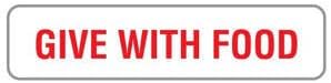 Tabbies V-AN119 Give with Food Veterinary Medication Instruction Labels, 500 Roll, White and Red 1-5/8 x 3/8 Inch Pet Prescription Reminder Stickers