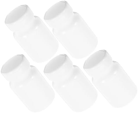 5pcs 80cc White Plastic Pill Vial with Caps Small Medicine Container for Pills Capsules Powder Storage Portable Organizer Bottle for Daily Medication