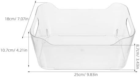 VOSAREA 6pcs Pet Storage Bin 9.84 Inch Household Organizer Box | Pull out Handles, Resist Extreme Temperatures, Space-saving Build, for Pantry Supplies and Food in Drawers or Sink