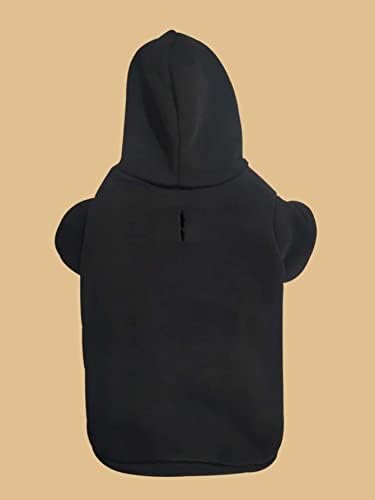 QWINEE Basic Dog Hoodie Sweatshirt Puppy Sweater Warm Cat Costumes Pet Clothes for Chihuahua Puppy Kitten Small Medium Dogs Black Small