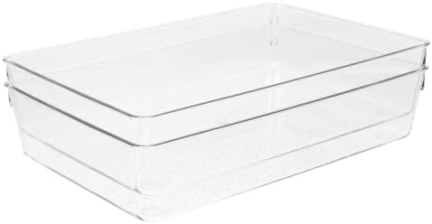 Mobestech 2pcs Pet Desk Drawer Organizer Versatile Storage Bin for Earrings Office Kitchen Hotel Living Room