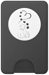 Dog Cat Paws with Heart PopSockets PopWallet for MagSafe