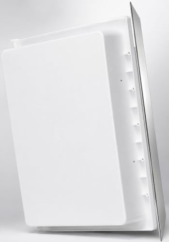 White Recessed Medicine Cabinet with Frameless Pencil Edge Mirrior Door Panel (16" x 22") with Adjustable Shelves, Wall Mounted Bathroom Storage Cabinet